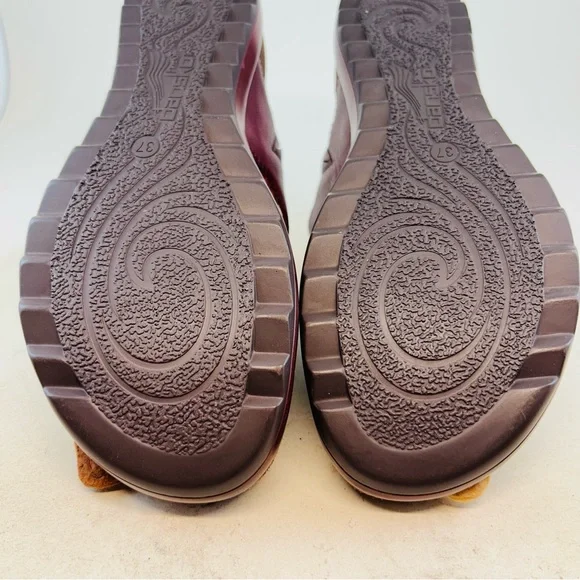 Dansko Burgundy Wine Priya Thong Low Wedge Sandals size 37 6.5 7 - Picture 10 of 11